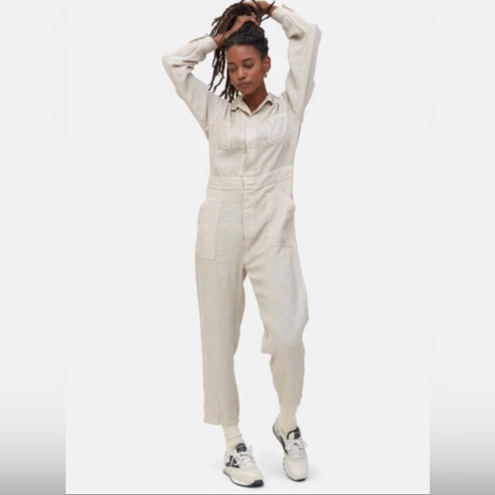 Mate the Label Linen Long Sleeve Jumpsuit NWT